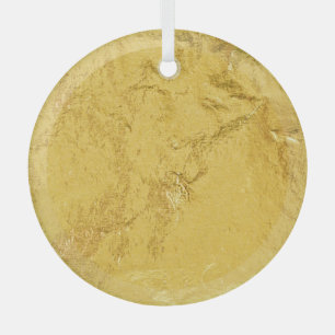 Ornement En Verre Huile d'or : Texture Abstraite brillante