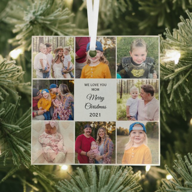 Ornement En Verre Huit Photo We Love You Mom Christmas Ceramic Orna (Insitu)