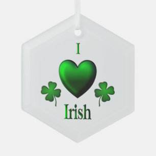 Ornement En Verre I Heart Irish