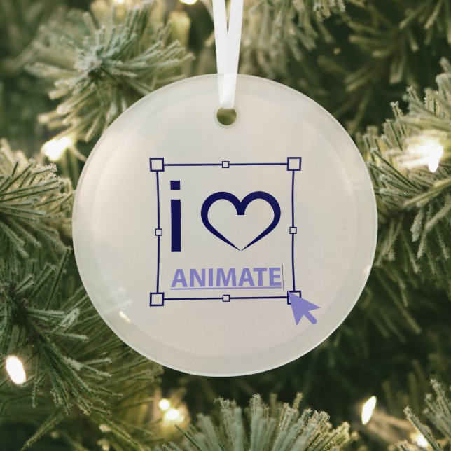 Ornement En Verre I Love Animate (Insitu)