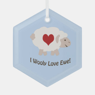 Ornement En Verre I Woolly Love Ewe Ornament