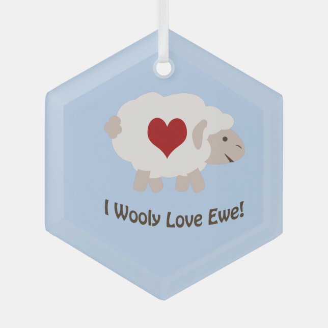 Ornement En Verre I Woolly Love Ewe Ornament (Recto)