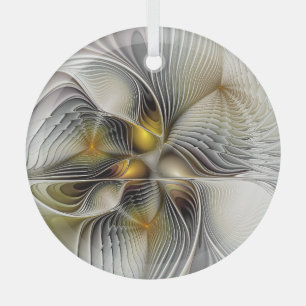 Ornement En Verre Illusion d'optique abstrait 3D fractal avec profon
