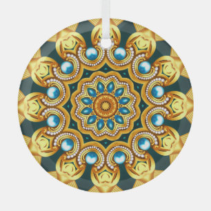Ornement En Verre Illustration de cadre décoratif de perle d'or
