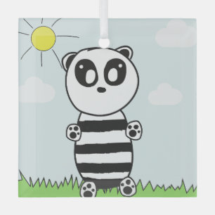 Ornement En Verre Illustration de panda mignon