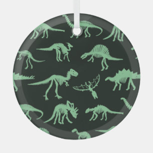 Ornement En Verre Illustration de silhouette Vintage des os de dinos