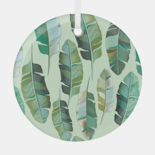 Ornement En Verre Illustration tropicale Plante de banane à la mode