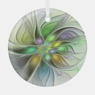 Ornement En Verre Imaginaire coloré Fleur moderne Abstrait Fractal
