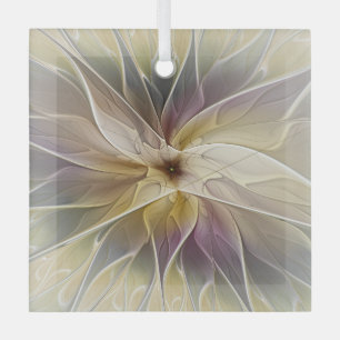 Ornement En Verre Imaginaire Floral Gold Eggplant Art Fractal Abstra