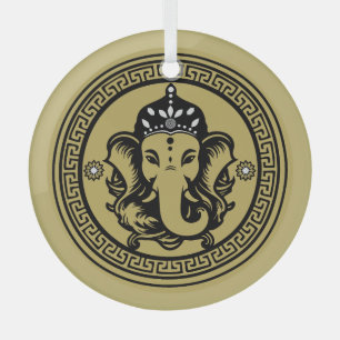 Ornement En Verre Impression d'art hindou sur le thème de Ganesha