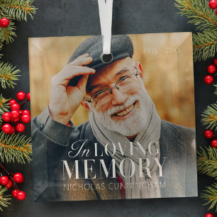 Ornement En Verre In Love Memory Modern Elegant Photo Memorial
