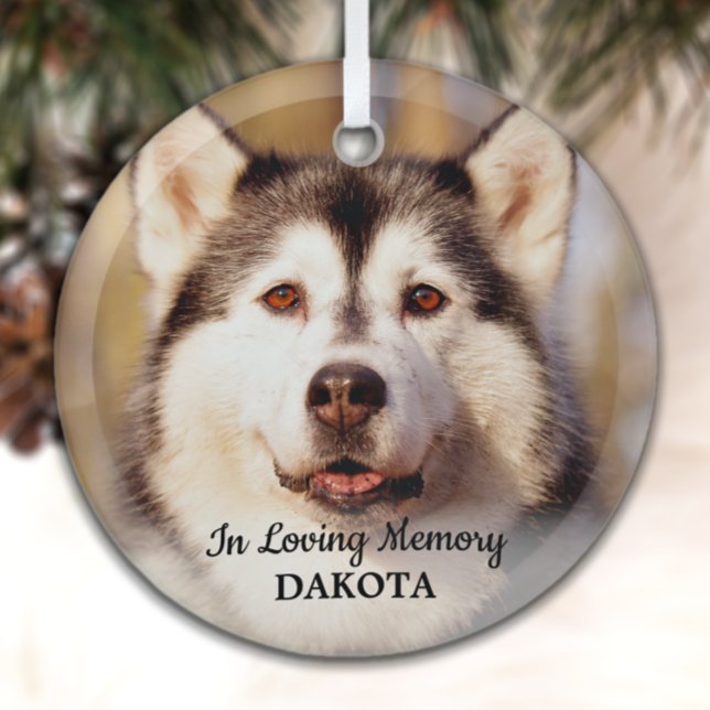 Ornement En Verre In Love Memory - Simple Chien Photo Pet Memorial (Créateur téléchargé)
