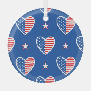 Ornement En Verre Indépendance américaine : Motif Vintage patriotiqu