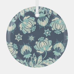 Ornement En Verre Indien Floral Vintage sans fil Motif