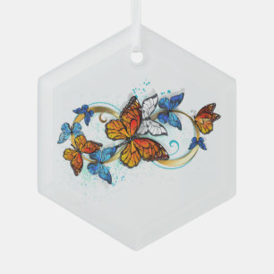 Ornement En Verre Infinité de papillons monarques