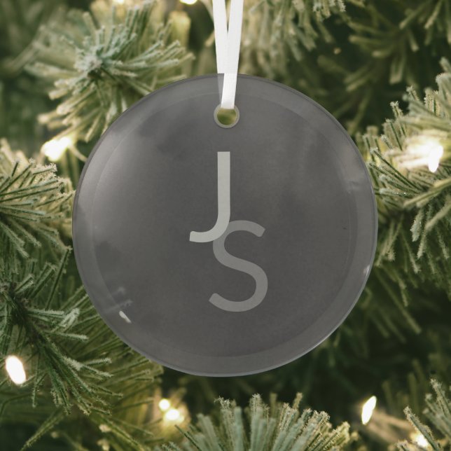 Ornement En Verre Initiales monogrammes à chevauchement moderne | Gr (Insitu)