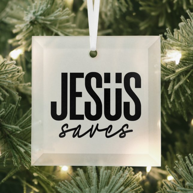 ORNEMENT EN VERRE JÉSUS SAUVE (Insitu)