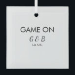Ornement En Verre Jeu ajouter nom du couple mariage lieu ville g<br><div class="desc">conception</div>