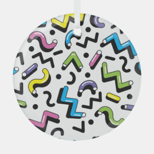 Ornement En Verre Jeu géométrique : Motif de formes de Doodles