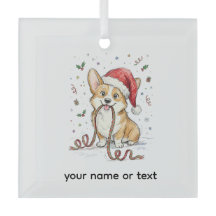 Joli corgi de Noël avec un chapeau de Père Noël te