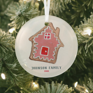 Ornement En Verre Jolis biscuits de Noël rouges rose ballet cube orn