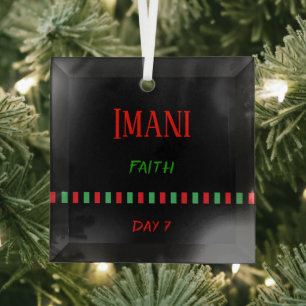 Ornement En Verre Jour 7 Imani Kwanzaa
