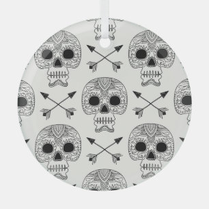Ornement En Verre Jour du crâne mexicain des morts