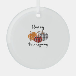 Ornement En Verre Joyeux Ami-Action Plaid Chemise Thanksgiving Homme