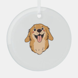 Ornement En Verre Joyeux Golden Retriever Amoureux des chiens Puppy