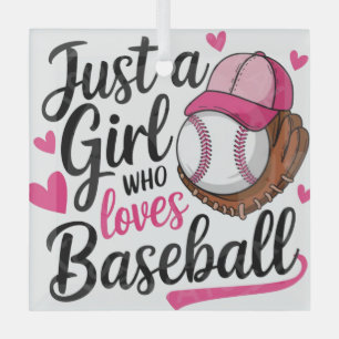Ornement En Verre Juste une fille qui aime le baseball