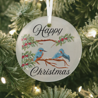 Ornement En Verre Kingfishers Christmas
