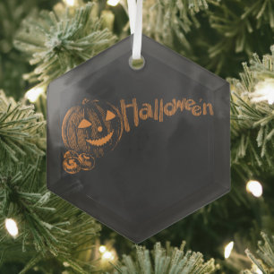 Ornement En Verre La bande à papa des citrouilles de Halloween Jack 