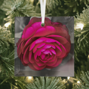 Ornement En Verre La Camellia Rosy