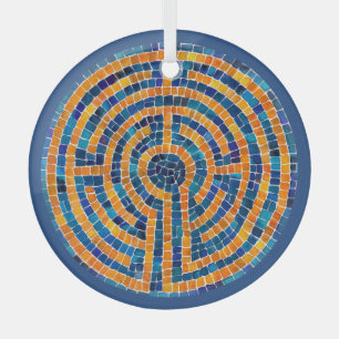 Ornement En Verre LABYRINTH IV Ornement du cercle de verre