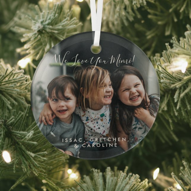 Ornement En Verre L'amour personnalisé Vous Mimi Photo manuscrite (Insitu)