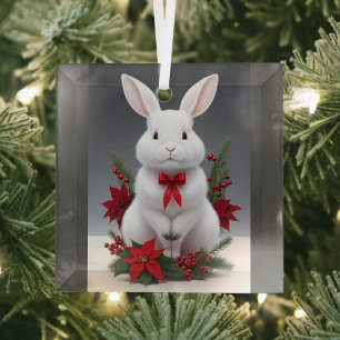 Ornement En Verre Lapin de Noël