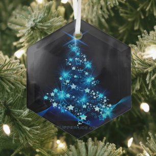 Ornement En Verre l'arbre de Noël stylisé et lumineux de SlipperyJoe