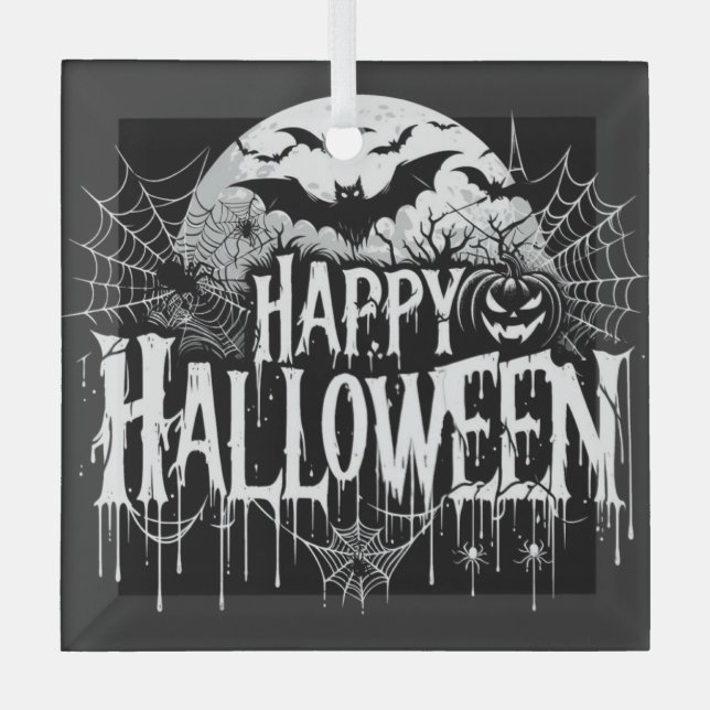 Ornement En Verre L'art d'Halloween vintage (Recto)