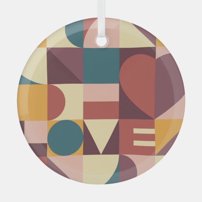 Ornement En Verre Le coeur de Valentine, arrière - plan abstrait. (Recto)