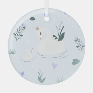 Ornement En Verre Le Cygne couronné