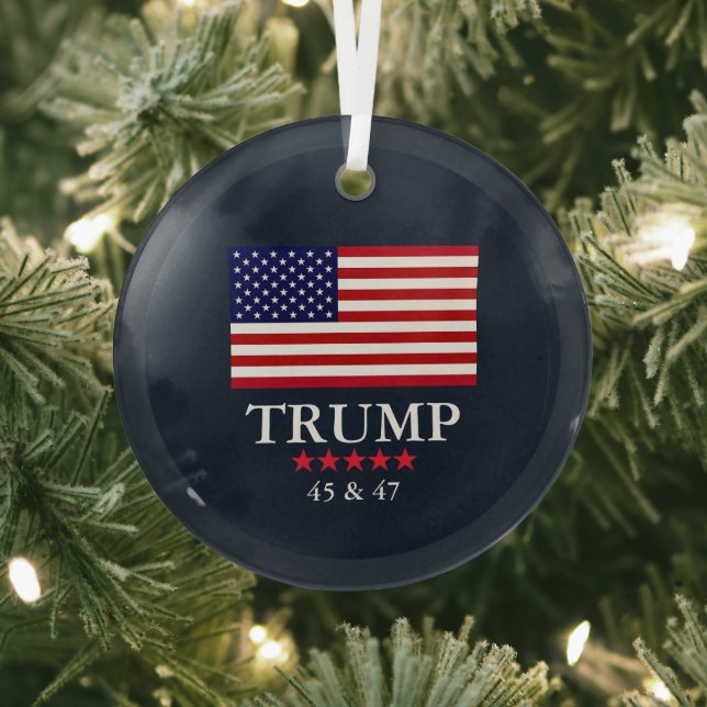 ORNEMENT EN VERRE LE PRÉSIDENT DU VERRE DONALD TRUMP ORNAMENT DE NOË (Insitu)