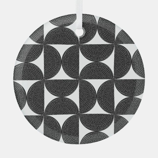 Ornement En Verre Le style abstrait noir des années 60 motif sans so (Recto)