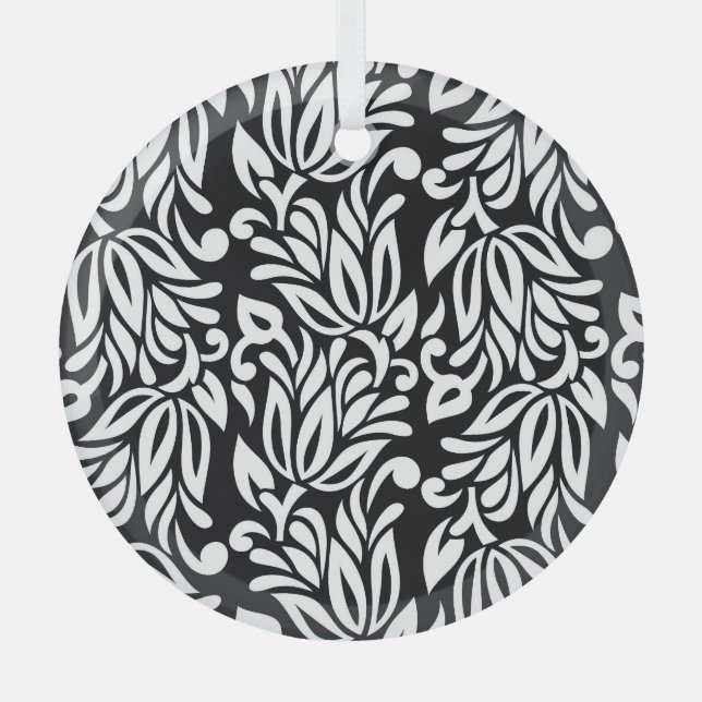 Ornement En Verre Le textile noir et blanc. (Recto)