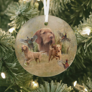 Ornement En Verre Le Vizsla à poil dur hongrois