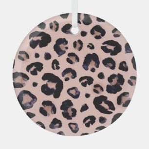 Ornement En Verre Léopard De Neige, Texture Dessinée À La Main.