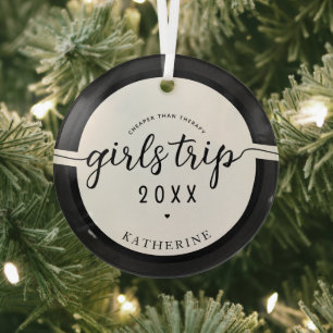 Ornement En Verre Les Filles Voyage Moins Cher Que La Thérapie Perso