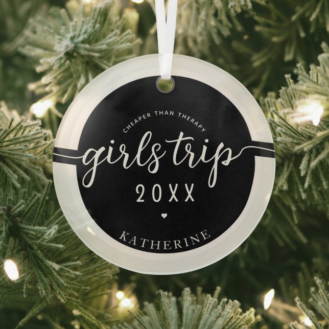 Ornement En Verre Les Filles Voyage Moins Cher Que La Thérapie Vacan (Insitu)