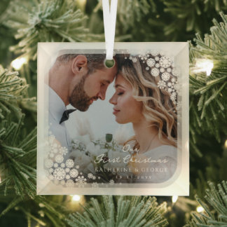 Ornement En Verre Liège de flocons d'ivoire Chic Vacances Mariage Ph
