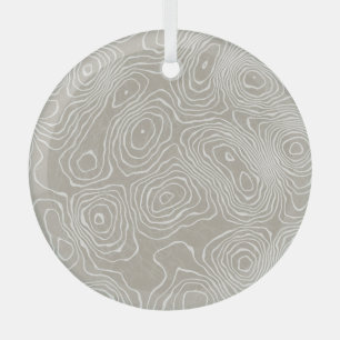 Ornement En Verre Lignes terrestres topographiques : Carte organique