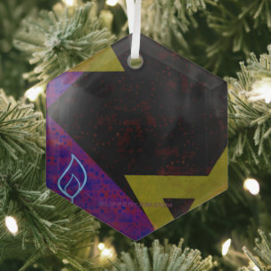Ornement En Verre L'image à thème Hanukkah de SlipperyJoe's jaune do